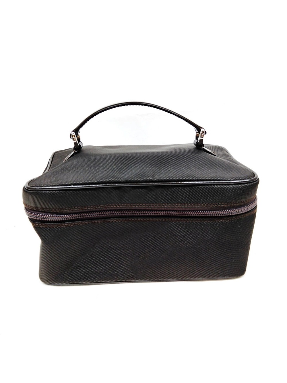 Gucci Brown Travel Toiletry Case with Bamboo Zip Pull